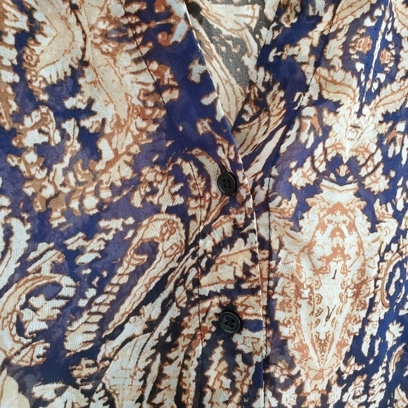 2/$35 Sale Semi Sheer Flowy Blouse  3/4 sleeves  Sz L - Picture 3 of 11